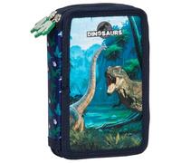 Derform Dino Federtasche gefüllt 2 Fach Federmäppchen Stifte Etui Federmappe Dinosaurier Giganotosaurus