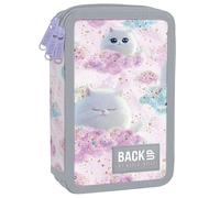 Derform Katzen 3 - Fach Federmappe Federtasche mit 43 Teilen gefüllt Federmäppchen grau Kätzchen