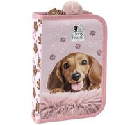 Derform Süßer Hund Dackel Federtasche gefüllt Federmäppchen Federmappe Stifte Mäppchen