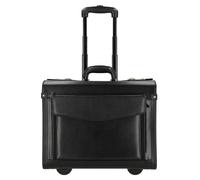 Dermata 2-Rollen Pilotentrolley Leder 45,5 cm Laptopfach schwarz Herren