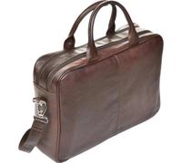 Dermata Aktentasche aus Vollrindleder 41 cm -dunkelbraun
