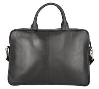 Dermata Aktentasche Leder 39 cm Laptopfach schwarz Herren