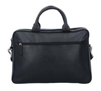 Dermata Aktentasche Leder 40 cm Laptopfach schwarz (2838-schwarz) schwarz