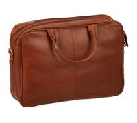 Dermata Business Aktenmappe mit Laptopfach 41 cm - Cognac