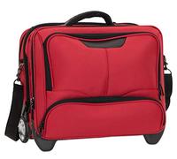 Dermata Businesstrolley aus Nylon mit Laptoptasche 44 cm -Rot