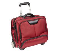 DERMATA Notebooktasche Notebooktrolley 17 Zoll Pilotenkoffer Trolley [ Laptop max. 41 x 29 cm] mit Schultergurt/Rot