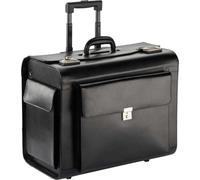 Dermata Leder Pilotenkoffer auf Rollen 1329XL