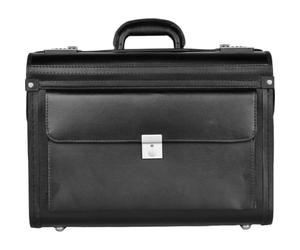 Dermata Pilotenkoffer aus Leder 46 cm -schwarz