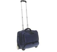 Dermata Set: Trolley Pilotentrolly mit POLSTERTASCHE 17 Zoll [41 cm x 29 cm] + Ledermäppchen (Blue (Blau))