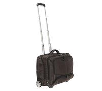 Dermata Set: Trolley Pilotentrolly mit POLSTERTASCHE 17 Zoll [41 cm x 29 cm] + Ledermäppchen (Brown (Braun))