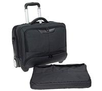 Dermata Trolley Pilotentrolly mit Notebook - Polstertasche Trolly 17 Zoll + Ledermäppchen (ANTHRAZIT Two Tone)