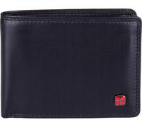 DERNIER - Travel `N` Meet Scheinbörse RFID protect Querformat mit RV echt Leder schwarz Schwarz