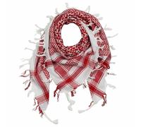Desert Hawk Tactical BW Shemag Scarf, PLO Schal, Palästinenser Arafat-Tuch, 110x110 cm, 100% Baumwolle (Weiss/Rot)