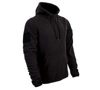 Desert Hawk Tactical Taktischer BW Fleece Pullover mit Hoheitsabzeichen BW Hoodie mit Klett + Rubber Patch (as3, Alpha, x_l, Regular, Regular, Schwarz)