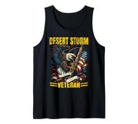 Desert Storm Veteran Patriotic Adler USA Flagge Design Tank Top