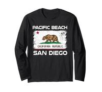 Design der Flagge von Pacific Beach, San Diego, Kalifornien Langarmshirt