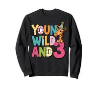 Design für dritte Geburtstagsparty von Young Wild and 3 Giraffe Sweatshirt