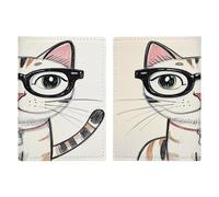 Design Hipster Reisepasshülle für Katzen und Kätzchen, ultradünn, PU-Leder, Reisedokumenten-Organizer, kompakt, Premium, internationaler US-Pass, Schutzhülle für Damen und Herren