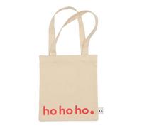Design Letters Weihnachtstüten HO HO HO | Tote Bag 36x46 CM | Stoffbeutel mit Reißverschluss | Jutebeutel In Bio-Baumwolle | Shopper Tasche Damen | Reisetaschen, Baumwolltasche, Umhängetaschen