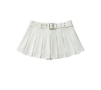 Design Nische Hot Girl Faltenrock mit niedrigem Taillengürtel American Street Style Anti-Exposition A-Linie Minirock-Weiß-L