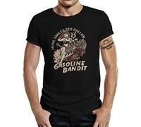 Design, Rockabilly Racer Hot Rod T-Shirt: V8 - More Smiles per Gallon L