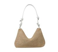 Design-Strohsack Handgewebte Tasche Damenmode Retro Stroh Einkaufstasche Vielseitige Schultertasche Frauen Lässige Strohtasche(A)