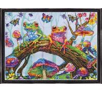 Design Works Crafts Kreuzstich Stickpackung Fantasie-Frösche, Zählmuster