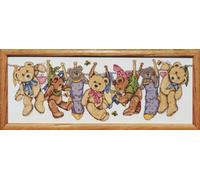 Design Works Crafts Kreuzstich Stickpackung Teddies auf der Leine, Zählmuster