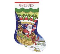 Design Works Crafts Kreuzstich Stickpackung Weihnachtsstrumpf Ballonfahrt, Zählmuster