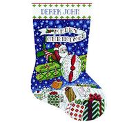 Design Works Crafts Kreuzstich Stickpackung Weihnachtsstrumpf Flugzeug-Weihnachtsmann, Zählmuster