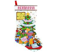 Design Works Crafts Kreuzstich Stickpackung Weihnachtsstrumpf Schlafende Mäuse, Zählmuster