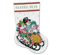Design Works Crafts Kreuzstich Stickpackung Weihnachtsstrumpf Schneerodeln, Zählmuster
