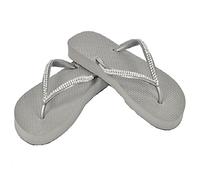 Designer Luxus Flip Flops-Chanclas by Simone Herrera-Slim Line-ROSA-Riemchen Sandale Zehentrenner (Plata/Silber, 39/40)