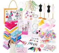 Designer-Set für Mädchen, Mode- für Mädchen, Set mit 2 Mannequin-Halterungen, modisches Design für die Herstellung von Kleidung, zum Lernen