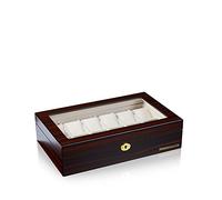 DESIGNHÜTTE® Uhrenbox/Aufbewahrung Auckland 12 Mahagoni für 12 Armbanduhren
