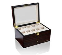 DESIGNHÜTTE® Uhrenbox/Aufbewahrung Auckland 20 Mahagoni für 20 Armbanduhren