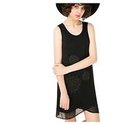 Desigual Asymmetrisches, rmelloses Kleid in Schwarz Soles 69V21E2 2000, Noir, S