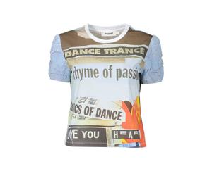 Desigual Azzurro Baumwoll Damen T-Shirt XL