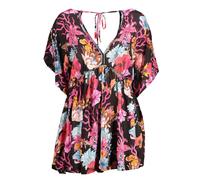 Desigual Blumenkleid mit Pailletten und V-Ausschnitt - Größe: XL