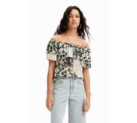 Desigual Bluse ANAÏS 1021 Blanco ROTO Größe L