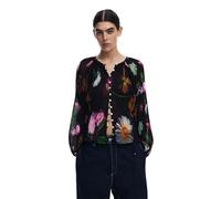 Desigual Damen Blus_momo T-Shirt, Schwarz, L