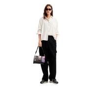Desigual Women's Woman Woven Shirt Long Sleeve Blouse, White, Medium