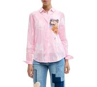 DESIGUAL CAMICIA MANICHE LUNGHE DONNA ROSA