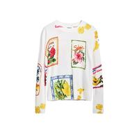 Desigual Damen 25SWJF32 Sweatshirt, White, XXL