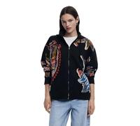 Desigual Damen Sweat_Melted Paisleys_l Sweatshirt, Schwarz, 38