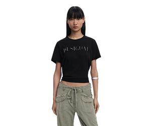 Desigual Damen 25SWTK17 T-Shirt, Black, S