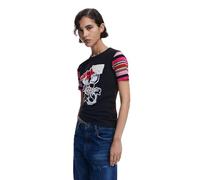 Desigual Damen Ts_Minnie T-Shirt, Schwarz, Large