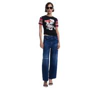 Desigual Damen Ts_Minnie T-Shirt, Schwarz, Medium