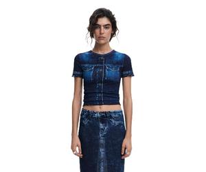 Desigual Damen 25SWTK90 T-Shirt, Blue, M