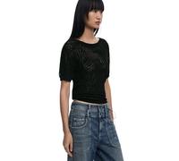 Desigual Damen 25SWTK97 T-Shirt, Black, XL